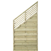 Plus Danmark Schutting met doorkijk vuren - Newline schuin groen geimpregneerd (90 x 180/110 cm) geschaafd