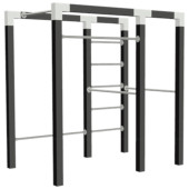 Plus Danmark Outdoor fitnesstoestel zwart hout - model 2