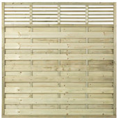 Plus Danmark Schutting met doorkijk vuren - Newline recht groen geimpregneerd (180 x 180 cm) geschaafd