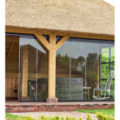 TrendHout Glazen schuifwand - Rechts schuivend - H 2270 mm x B max. 3405 mm - RAL 9016 verkeerswit